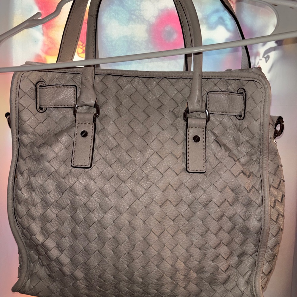 Michael Kors Hamilton Woven Leather Tote Bag - Picture 2 of 5